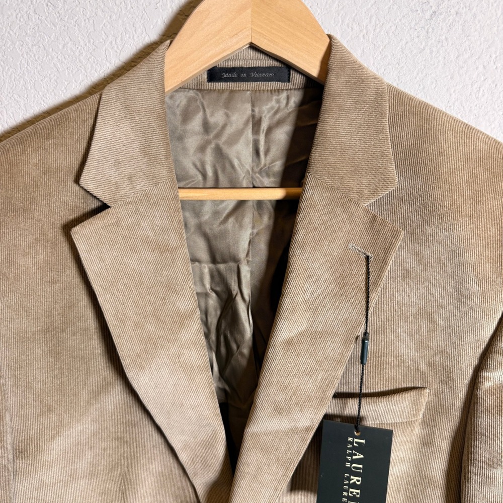 Lauren Ralph Lauren Corduroy Sport Coat Mens Tan 40R NWT Stretch Blazer